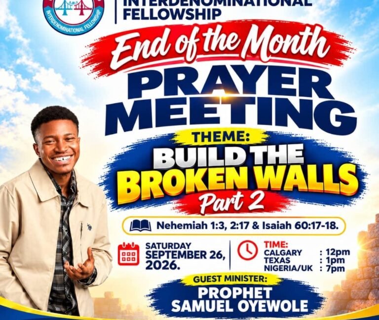 END OF THE MONTH PRAYER MEETING